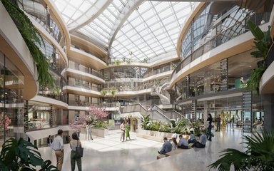 Das großzügige und lichtdurchflutete Atrium ist als pulsierender und inspirierender Treffpunkt voller Energie entwickelt. - © Moka Studio