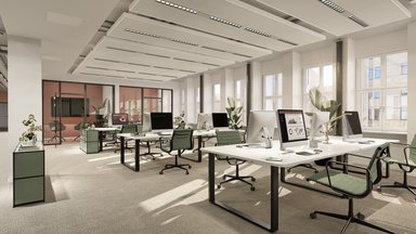 Visualisierung Büro Arbeitsplätze - © Art-Invest Real Estate Management GmbH & Co. KG