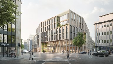 Hauptperspektive OFFICEHOME Oststraße - © PANDION / HPP Architekten