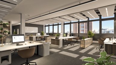 Visualisierung Büro Open Space - © Art-Invest Real Estate Management GmbH & Co. KG