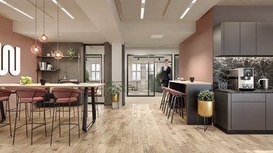 Visualisierung Büro Kaffeebar - © Art-Invest Real Estate Management GmbH & Co. KG